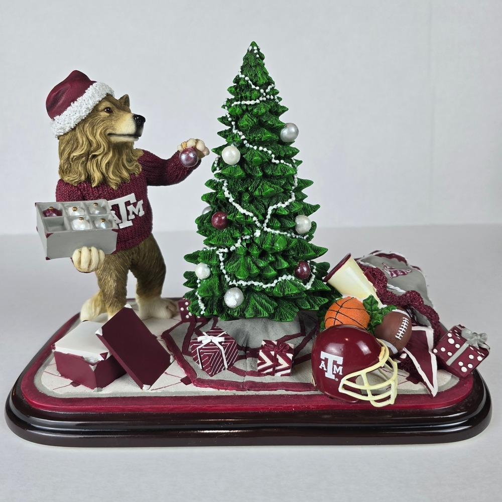 Vintage 2003 Slavic Treasures Texas A&M Aggies Tree Trimmer Figurine Mascot